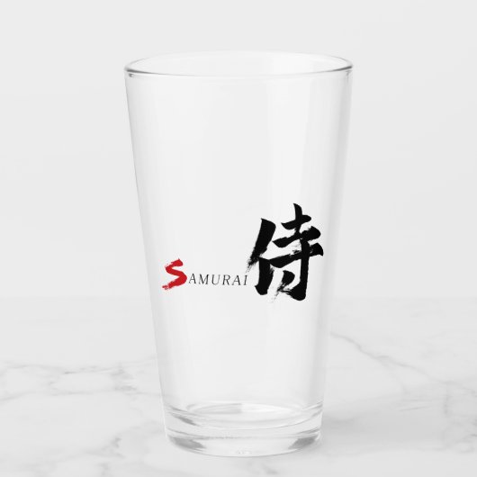 Kanjische Samurai Japanse Kalligrafie Glas (Voorkant)