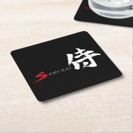 Kanjische Samurai Japanse Kalligrafie Kartonnen Onderzetters