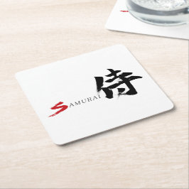 Kanjische Samurai Japanse Kalligrafie Kartonnen Onderzetters