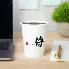 Kanjische Samurai Japanse Kalligrafie Papieren Bekers