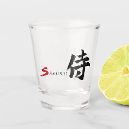 Kanjische Samurai Japanse Kalligrafie Shot Glas
