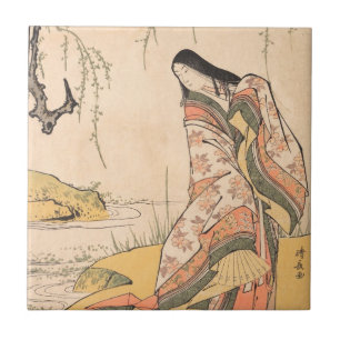 Kanjo A Court Lady Torii Kiyonaga japanese schoonh Tegeltje
