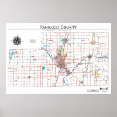 Kankakee County Precinct Map Poster (Voorkant)
