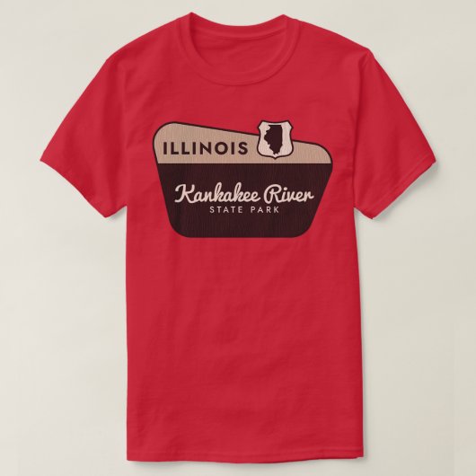 Kankakee River State Park Illinois Welkomstbord T-shirt (Design voorkant)
