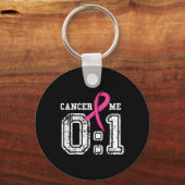 Kanker 0 Ge 1 Shirt Borstkanker Awareness Surviv Sleutelhanger (Voorkant)