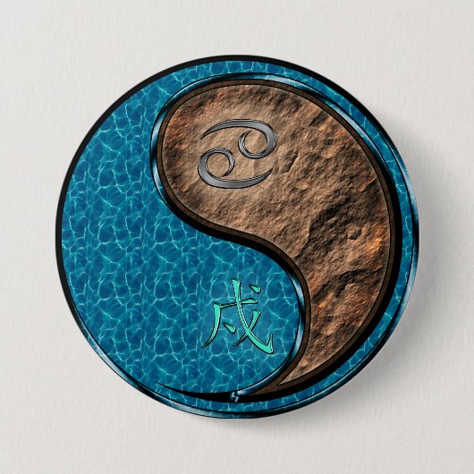 Kanker & Aard Hond Ronde Button 7,6 Cm (Voorkant)