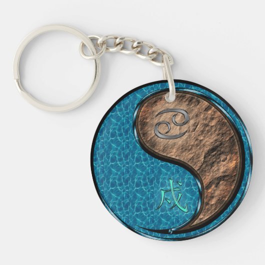 Kanker & Aarde Hond Sleutelhanger (Voorkant)
