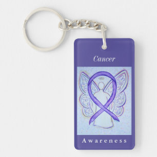 Kanker (alle soorten) Bewustheid Ribbon Angel Sleu Sleutelhanger