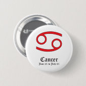 KANKER ASTROLOGISCH TEKEN, SYMBOOL ZODIAC RONDE BUTTON 5,7 CM (Voorkant /achterkant)