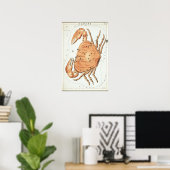 Kanker Astrologische Tekening Poster (Thuiskantoor)