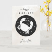 Kanker Astrology Zodiac Star Sign Horoscope Marble Kaart (Gele Bloem)