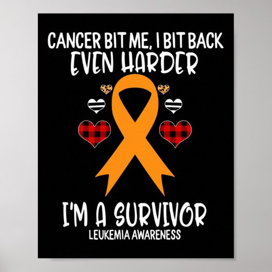 Kanker beet me Ik beet harder Ik ben overlevende l Poster (Voorkant)