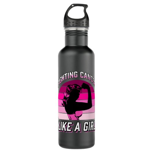 Kanker bestrijden als een meisje die borstkanker k waterfles (Voorkant)