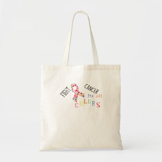 Kanker bestrijden in alle kleuren die borstkanker  tote bag (Voorkant)