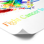 Kanker bestrijden in alle kleurenrib tegen kanker poster (Hoek)