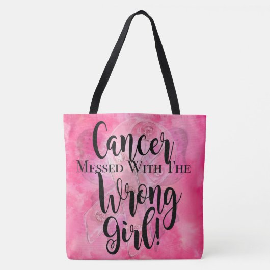 KANKER BEWERKT MET DE WRONG MEISroze Tote Bag (Voorkant)