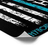 Kanker Bewustzijn Blauw Roze Blauwgroen Ribbon Fig Poster (Hoek)