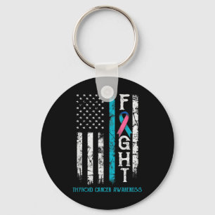 Kanker Bewustzijn Blauw Roze Blauwgroen Ribbon Fig Sleutelhanger