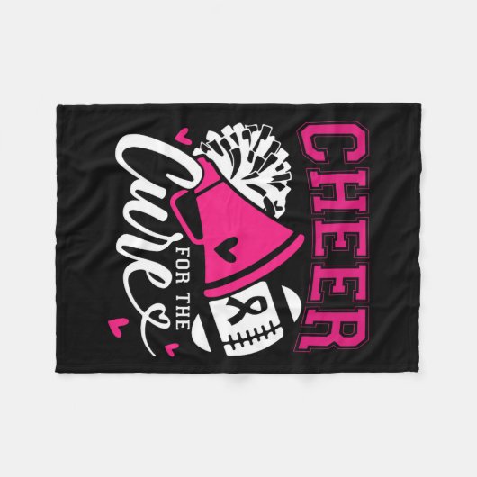 Kanker Bewustzijn Cheer voor de Cure Fleece Deken (Voorkant (Horizontaal))