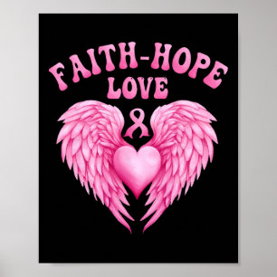 Kanker Bewustzijn Geloof-hoop Ribbon Fight Heart W Poster