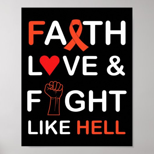 Kanker Bewustzijn Geloof Liefde Strijd Poster (Voorkant)