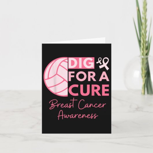 Kanker Bewustzijn Graaf voor een Cure Volleybal Pi Kaart (Voorkant)