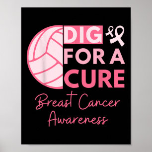 Kanker Bewustzijn Graaf voor een Cure Volleybal Pi Poster