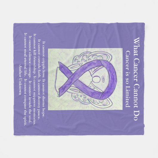 Kanker Bewustzijn Lint Engel Zachte Fleece Deken (Voorkant (Horizontaal))