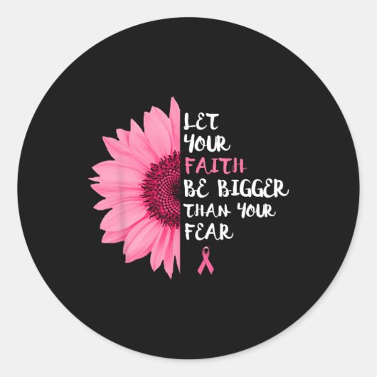 Kanker Bewustzijn Maand Bloem Roze Lint Vrouwen Ronde Sticker (Voorkant)