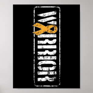 Kanker Bewustzijn - Militaire krijger lint Poster