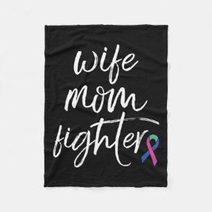 Kanker Bewustzijn Ribbon Vrouw Mama Fighter Fleece Deken