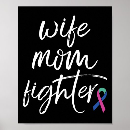 Kanker Bewustzijn Ribbon Vrouw Mama Fighter Poster (Voorkant)