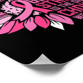 Kanker Bewustzijn Roze Lint Zonnebloem Poster (Hoek)