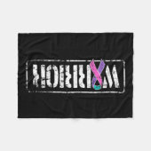 Kanker Bewustzijn - Sideways Military Warrior Ribb Fleece Deken (Voorkant (Horizontaal))