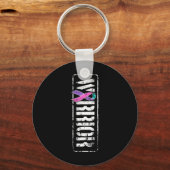 Kanker Bewustzijn - Sideways Military Warrior Ribb Sleutelhanger (Voorkant)