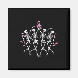 Kanker Bewustzijn Skelet Dansen Roze Ribbon Kosten Magneet