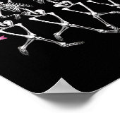 Kanker Bewustzijn Skelet Dansen Roze Ribbon Kosten Poster (Hoek)
