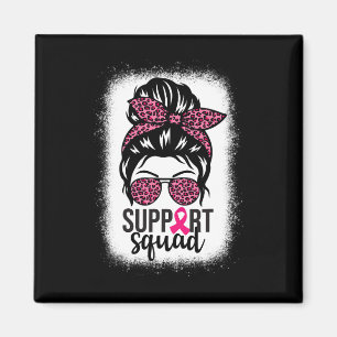 Kanker Bewustzijn Support-Squad Messy Bun Warrior  Magneet