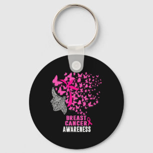 Kanker Bewustzijn Vlinder Roze Ribbon Ondersteunin Sleutelhanger