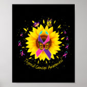 Kanker Bewustzijn Zonnebloem Vlinder Gift Overleve Poster (Voorkant)