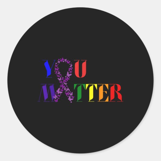 Kanker Bewustzijn Zorg - U Ronde Sticker (Voorkant)