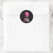 Kanker Bewustzijn Zwarte Vrouwen Warrior Roze Onde Ronde Sticker (Tas)