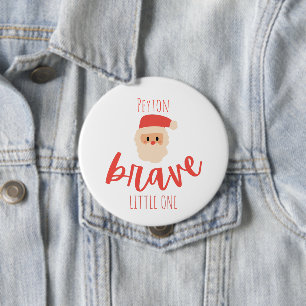 kanker bij kinderen Aangepaste dappere Kerstman  Ronde Button 4,0 Cm