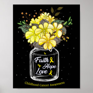 Kanker bij Kinderen Geloven Liefde Hoop Bloemenpot Poster