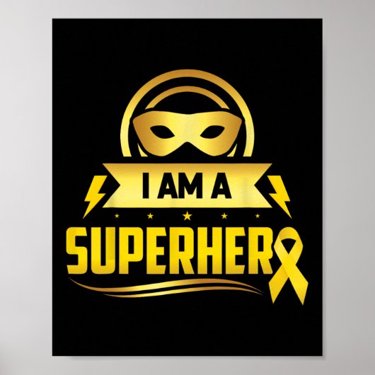 Kanker bij kinderen Ik ben een superheldenlint  Poster (Voorkant)