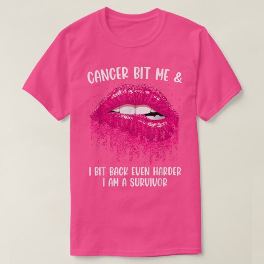 Kanker Bit Ik ben een overlevende bijbels Breast C T-shirt (Design voorkant)