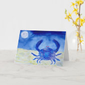 Kanker Blauw Zodiac Symbool Verjaardag Kaart (Gele Bloem)