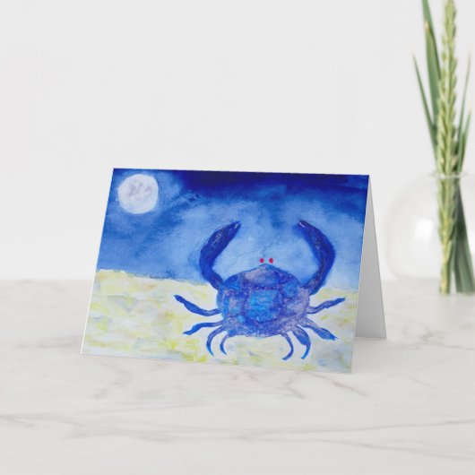 Kanker Blauw Zodiac Symbool Verjaardag Kaart (Voorkant)