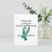 Kanker Bully (Blauwgroen lint) Briefkaart (Staand voorkant)