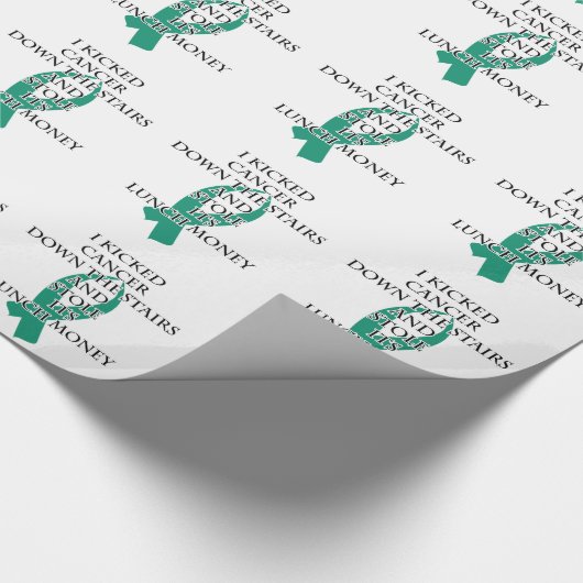 Kanker Bully (Blauwgroen lint) Cadeaupapier (Hoek)